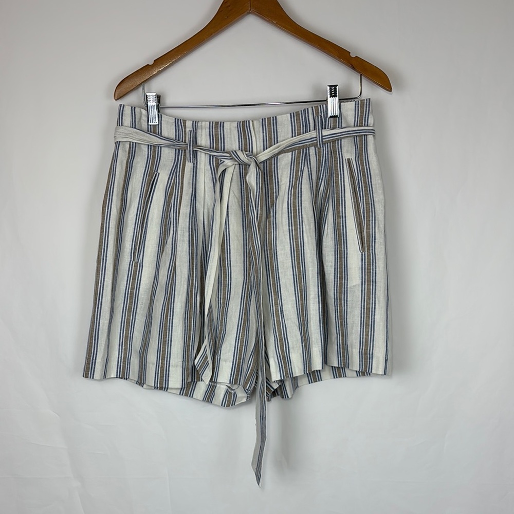 A LOVES A Linen Blend High Waisted Belted Shorts Womens Size 10 New with Tags